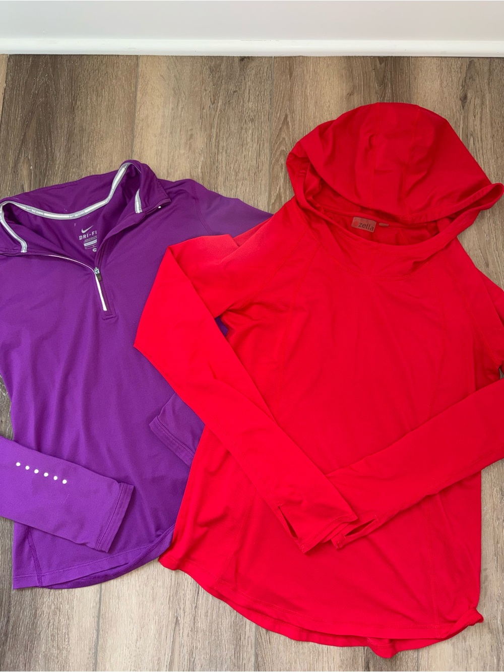 Women’s LOT Lightweight Workout Jackets - Nike Dri Fit Purple Zella Coral Red M